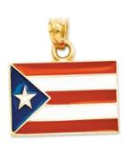 14k Gold Charm, Puerto Rico Flag Charm