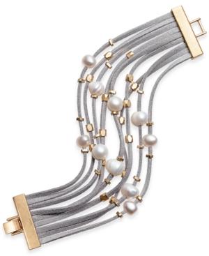 Inc International Concepts Gold-tone Layered Mixed-media Bracelet, Only At Macy's
