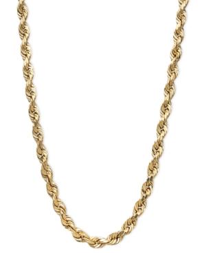 "14k Gold Necklace, 20"" Diamond Cut Seamless Rope Chain"