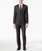 Hugo Hugo Boss Charcoal Shadow Grid Extra-slim-fit Suit