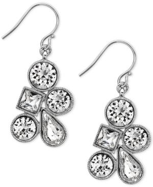 Nina Silver-tone Mixed Crystal Cluster Earrings