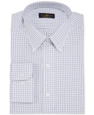 Club Room Estate Classic-fit Wrinkle Resistant White And Blue Tattersall Dress Shirt, Only At Macy's