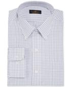 Club Room Estate Classic-fit Wrinkle Resistant White And Blue Tattersall Dress Shirt, Only At Macy's