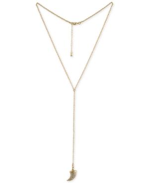 Rachel Rachel Roy Gold-tone Pave Tusk Pendant Lariat Necklace