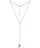 Rachel Rachel Roy Gold-tone Pave Tusk Pendant Lariat Necklace