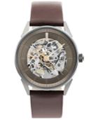 Kenneth Cole New York Men's Automatic Brown Leather Strap Watch 42mm