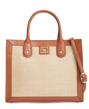 Emma Fox Straw Glenham Medium Boxy Tote