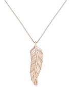 Diamond Feather Pendant Necklace (1/4 Ct. T.w.) In 14k Rose Gold-plated Sterling Silver