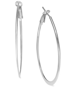 Giani Bernini Sterling Silver Earrings, Graduated Flat Edge Hoop Earrings
