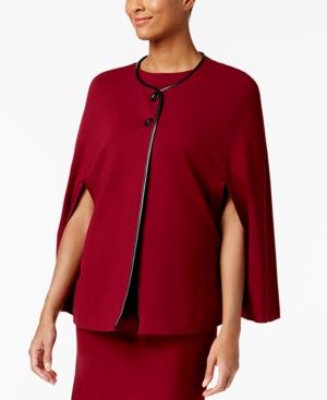 Nine West Faux-leather-trim Cape Blazer