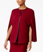 Nine West Faux-leather-trim Cape Blazer