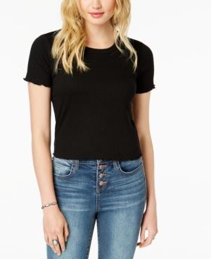 American Rag Juniors' Scalloped Lace-up T-shirt, Created For Macy's