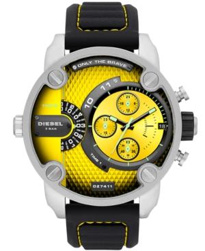 Diesel Men's Chronograph Little Daddy Black Silicone Strap Watch 52mm