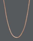 "14k Rose Gold Necklace, 18"" Wheat Chain"