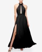Fame And Partners Keyhole Halter Dress With Front Slit