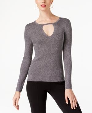 Inc International Concepts Metallic Keyhole Cutout Sweater, Created For Macy's