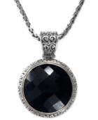 Balissima By Effy Onyx Circle Drop Pendant (35-1/5 Ct. T.w.) In Sterling Silver And 18k Gold