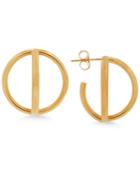 Round Double Orb Hoop Earrings In 14k Gold