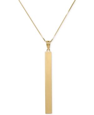 Square Tube Pendant Necklace In 14k Gold