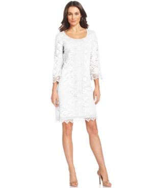 Alfani Dress, Three-quarter-sleeve Lace Sheath