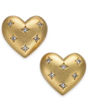 Kate Spade New York Gold-tone Pave Heart Stud Earrings