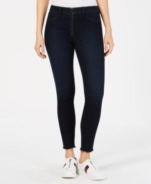Rewash Juniors' Ankle-length Raw-hem Jeggings