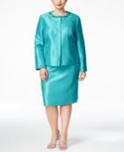 Kasper Plus Size Beaded Skirt Suit