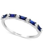 Effy Sapphire (1/3 Ct. T.w.) & Diamond (1/8 Ct. T.w.) Stacking Ring In 14k White Gold