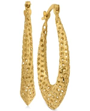 Puff Mesh Hoop Earrings In 10k Gold