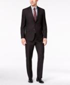 Marc New York By Andrew Marc Men's Classic-fit Stretch Black Micro-grid Suit