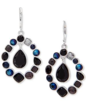 Nine West Silver-tone Multi-stone Orbital Drop Earrings