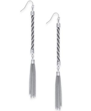Thalia Sodi Silver-tone Rope Tassel Drop Earrings, Created For Macy's