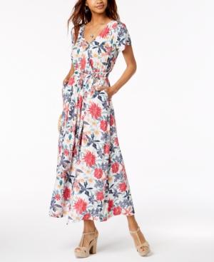 Roxy Juniors' District Nights Printed Wrap Maxi Dress