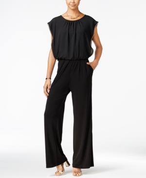 Bcx Juniors' Cap-sleeve Hardware-trim Jumpsuit