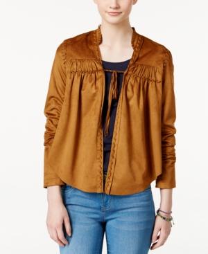 Jessica Simpson Tulip Tie-front Faux-suede Jacket