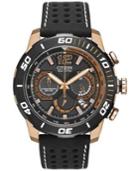 Citizen Men's Chronograph Eco-drive Primo Black Perforated Leather Strap Watch 45mm Ca4083-03e - A Macy's Exclusive