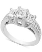 Diamond Three Stone Engagement Ring (2 Ct. T.w.) In 14k White Gold
