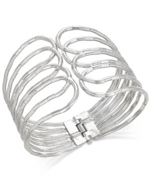 Thalia Sodi Silver-tone Looped Hinged Cuff Bracelet, Only At Macy's
