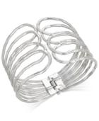 Thalia Sodi Silver-tone Looped Hinged Cuff Bracelet, Only At Macy's