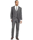 Perry Ellis Suit Comfort Stretch Grey Sharkskin Vested