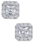 Diamond Square Stud Earrings (1-1/2 Ct. Tw.) In 18k White Gold