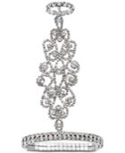 Jewel Badgley Mischka Silver-tone Crystal Hand Chain Bracelet