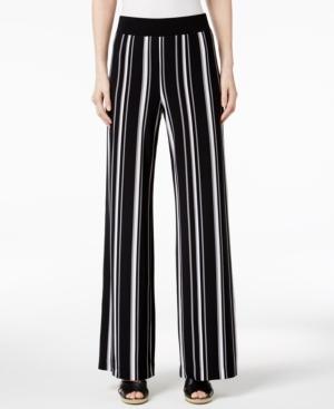 Inc International Concepts Petite Striped Wide-leg Soft Pants, Only At Macy's
