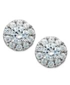 Diamond Halo Stud Earrings In 14k White Gold (1/2 Ct. T.w.)