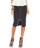Bar Iii Faux-leather Trim Body-con Scuba Skirt