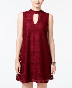 Speechless Juniors' Lace Keyhole Shift Dress