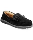 Rockport Suede Moccasin Slippers With Faux-fur Lining