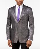 Tallia Men's Slim-fit Black/metallic Silver Sport Coat