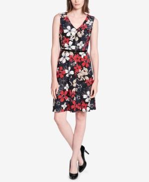 Tommy Hilfiger Belted Floral-print Dress