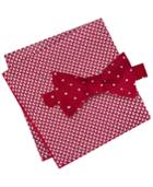 Tommy Hilfiger Men's Dot Pre-tied Silk Bow Tie & Snowman Silk Pocket Square Set